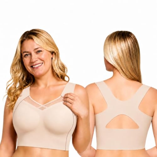 Posture Bra Pullover Full Coverage Bra Beige M - image 2