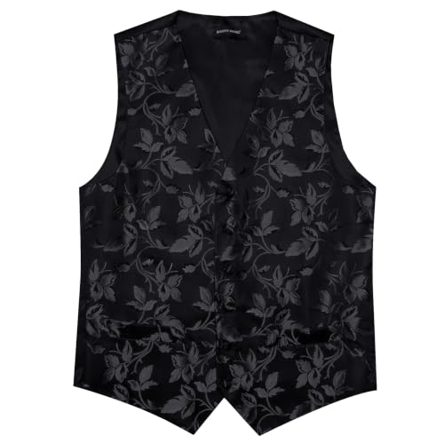 Image of Barry.Wang Formal Men Flower Vest Paisley Jacquard Silk Ties Suit Waistcoat Set Wedding 5PCS