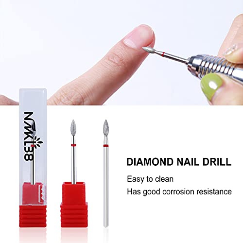 Nmkl38 Cone Diamond Carbide Nail Drill Cuticle Cleaning Bit Electric Nail Art Replacement Burr Manicure File Tool (Fine - 2.7X7.3) #TOP2