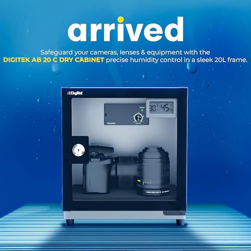 Image of Digitek AB 20 C Dry Cabinet 20L for Camera & Lens Storage, Moisture, Fungus & Dust Protection, Anti Rust Design, Lock & Key Security, Durable Glass Door