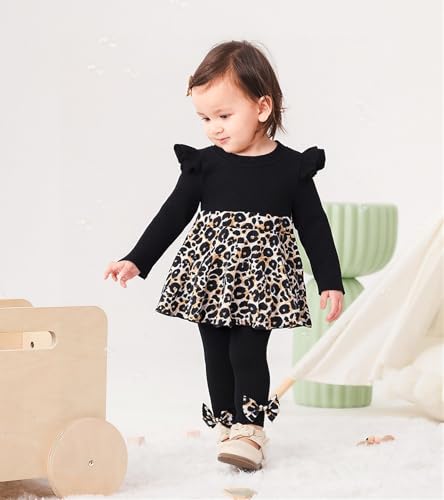 Kids4ever Baby Girl Clothes Ruffle Shirt Pants Cute Infant Outfit Set For 6-24M Fall Winter3