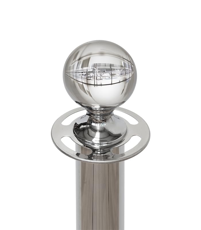 Postes Separadores con Bola Cromados 33cm x 1m para Catenarias Eventos
