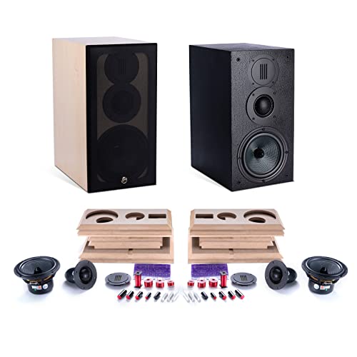 Image of HiVi-Swans DIY 3 Way Passive Bookshelf Speakers Pair - DIY Speaker Kit-Peak Power 120 Watt Home Theater Bookshelf Speakers for Surrounds or Front