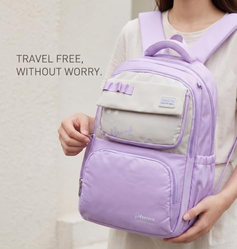Image of ADSON kawaii Girls Travel School Bag|Backpack Of Large Capacity Aesthetic Stylish Girls Korean Laptop Bag Rucksack for School |College Bags Cute Bookbag for Teens Water Resistance 18 Inches