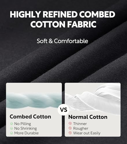 DAVID ARCHY Combed Cotton Boxers for Men Loose Fit Men's Underwear Soft Men's Boxer Shorts for Men 3 or 5 Pack2