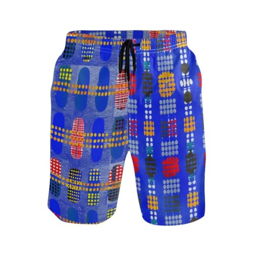 Short de bain respirant pour homme séchage rapide long sport abstrait