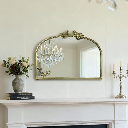 Oujchenghome Antique Baroque Vintage Vanity Mirror 16x22Inch, Gold with Ornate