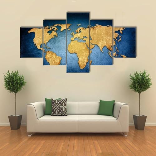 Tableau cuisine décoration murale carte du monde texturée ANLIONE pour grand salon moderne