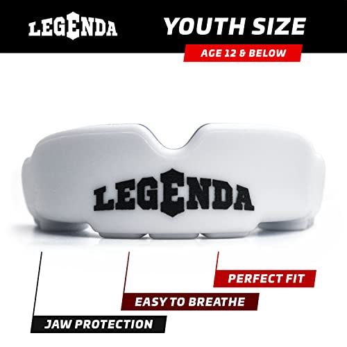Legenda Sports Mouthguard For Kids (W/ Case), Professional Mouthguard For Boxing, Mma, Karate, Football, Bjj, Martial Arts, Rugby, Lacrosse, Hockey (White / Blue) #TOP1