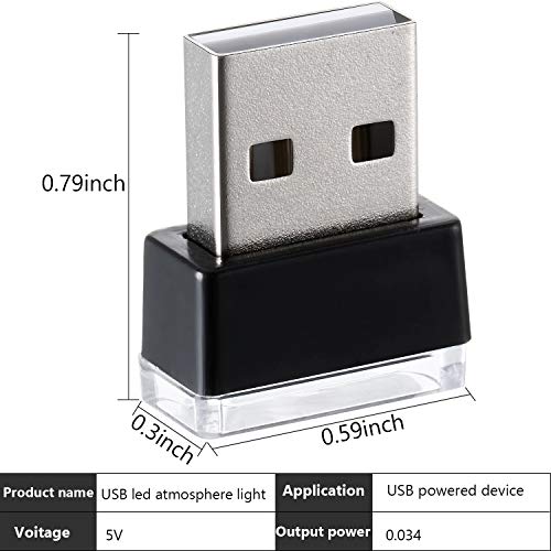 Kit 7 Piezas Luz LED Interior Auto USB Multicolor miniatura 3