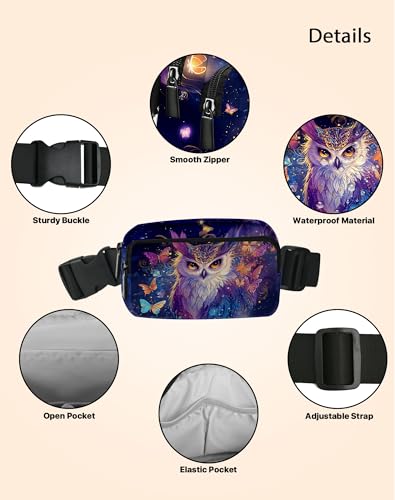 Image of Owl Fanny Pack Lightweight Belt Bag Fashion Waist Pouch | Waterproof, Crossbody Bags for Women, Sports, Running, Traveling, Hiking
