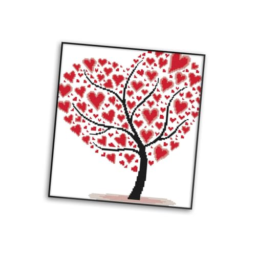 Kit point de croix imprimé Arbre d'amour cadeau diy salon