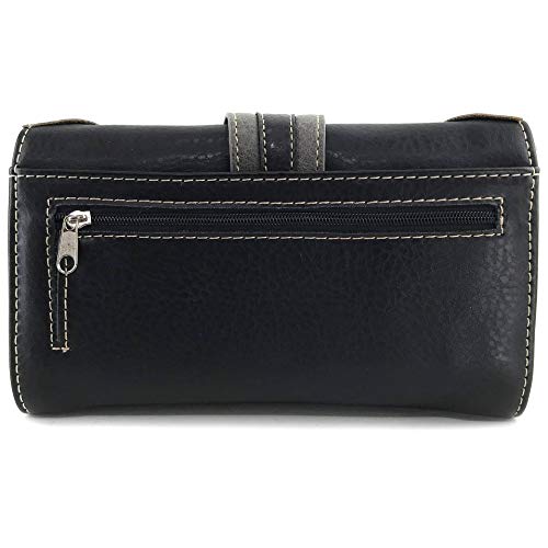 Zelris Western Moccasin Flower Buckle Women Crossbody Wrist Trifold Wallet4