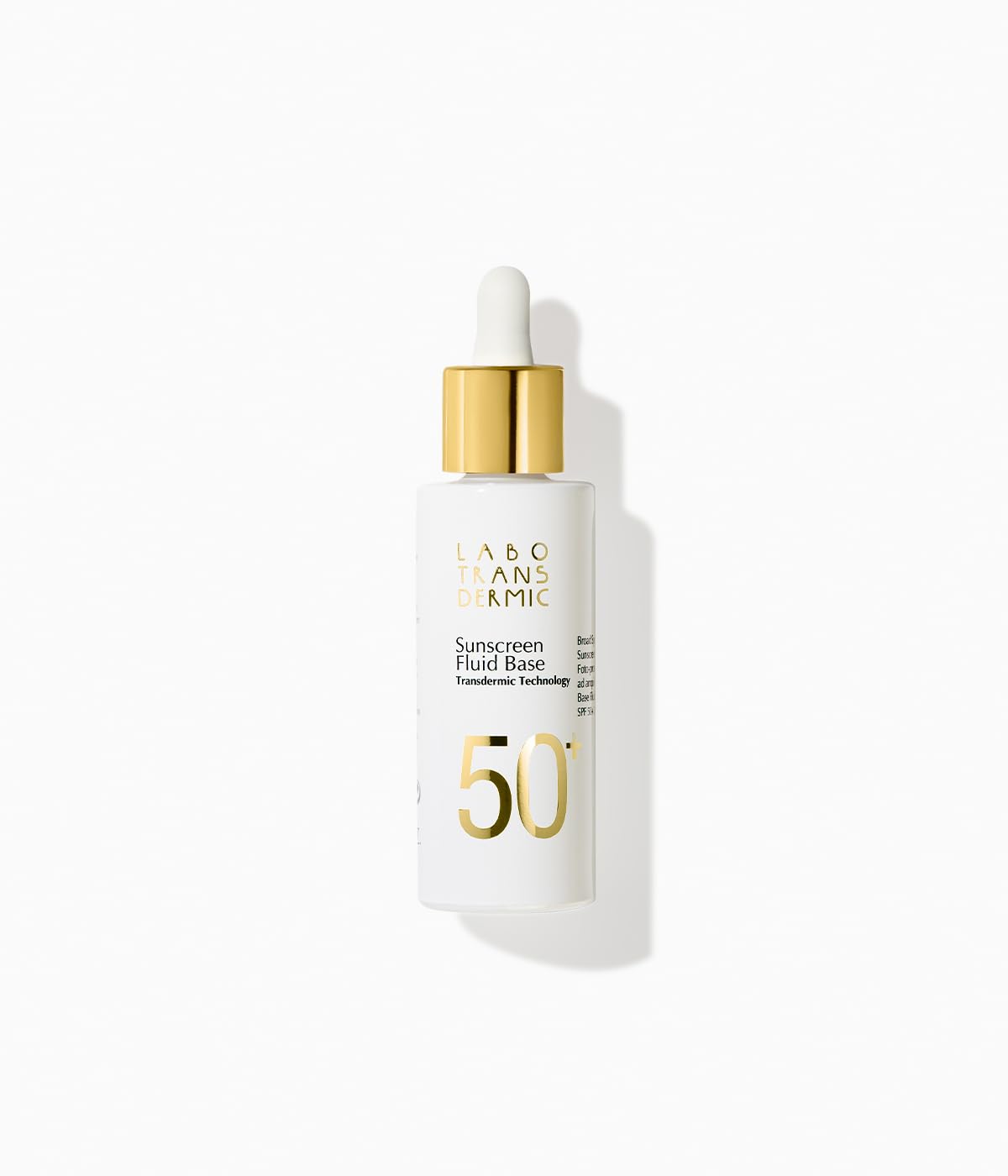 LABO TRANSDERMIC BASE FLUIDA SPF 50+ Emulsione Ricca protezione solare UVA UVB Rich Emulsion contagocce 30ml