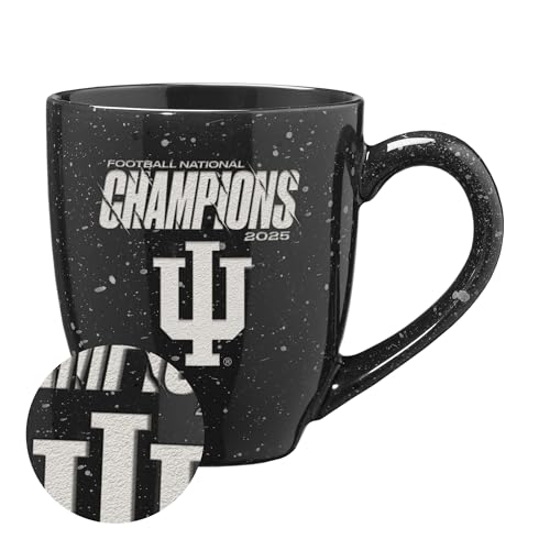 Rico Industries NCAA Indiana Hoosiers 2026 Football National Champions 16 oz Team Color Laser Engraved Speckled Ceramic Coffee Mug