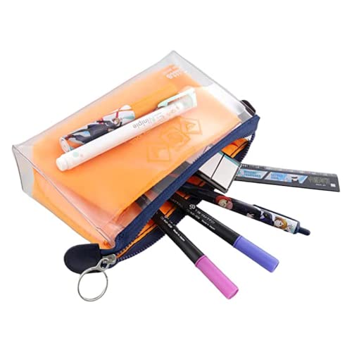 Image of SUN-STAR Jujutsu Kaisen, Gusset Clear Pouch mitte Large Capacity, for Pencil Case and Cosmetic Pouch, W7.5 x H3.9 x D2.4inch (19 x 10 x 6cm)