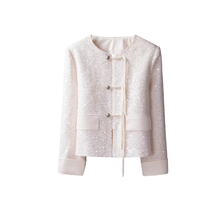 Veste de printemps en tweed JYHBHMZG pour femme style chic