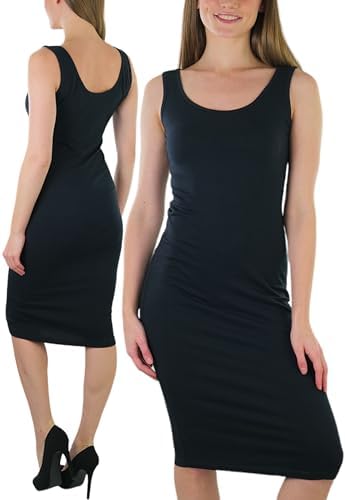 ToBeInStyle Vestido longo de verão maxi sem mangas, Midi com gola...