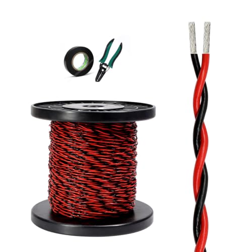 Cable par trenzado FEP alta temperatura 24AWG rojo/negro de cobre estañado 320FT