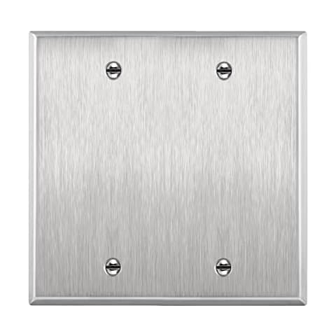 ENERLITES Stainless Steel Wall Plate 2-Gang 4.50" x 4.57" Cover