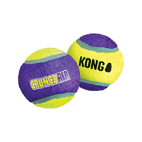 KONG – CrunchAir Balls – Dog Fetch Toy, Crunch Tennis Balls, Gentle on Teeth – for Medium Dogs (3 Pack)