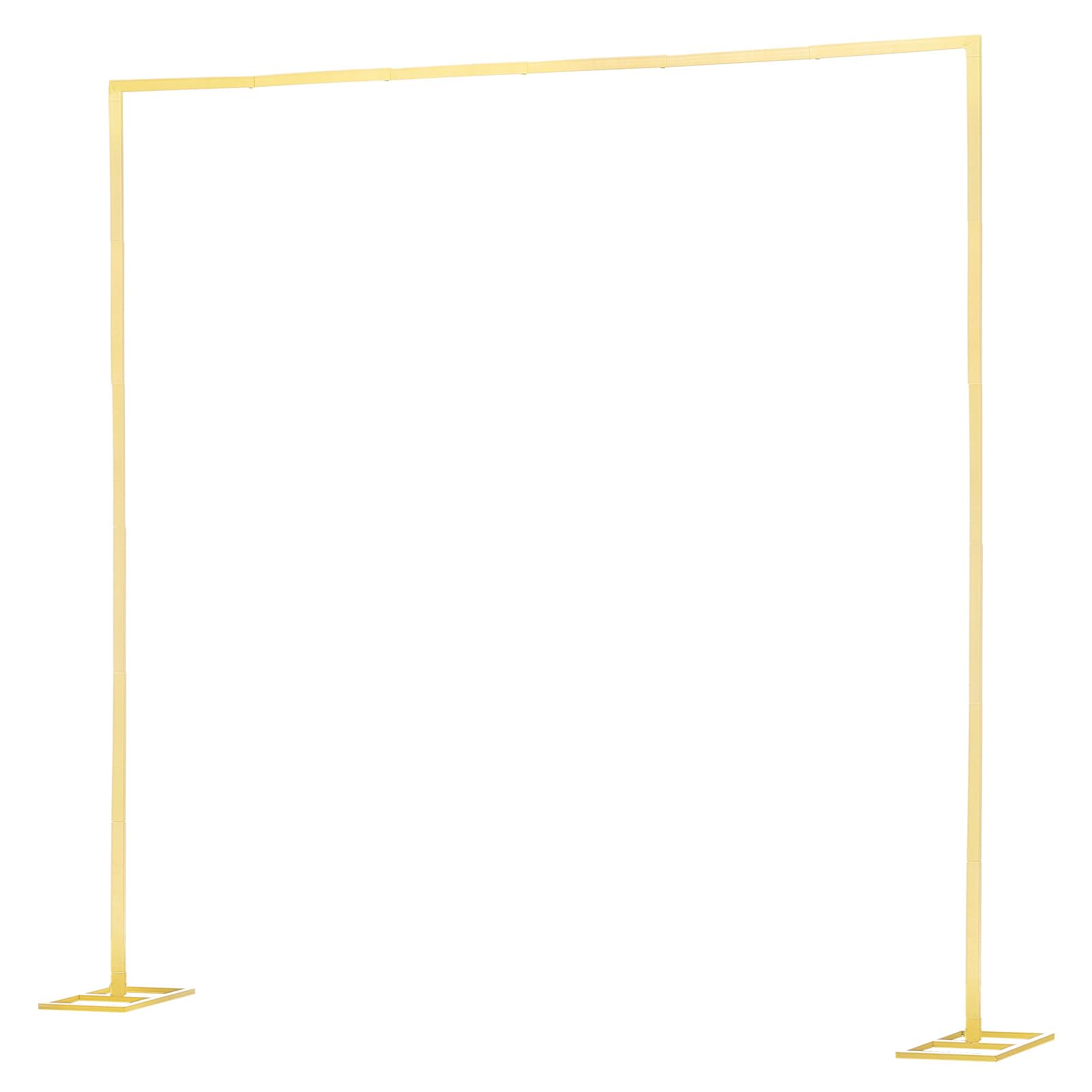VEVOR Arche de Mariage Carré 2,4 x 2,4 m Support de Fond Arche Stable en Métal avec Tubes Carrés pour Décoration de Mariage, Anniversaire, Remise de Diplômes, Fêtes, Cérémonies, Célébrations, Doré