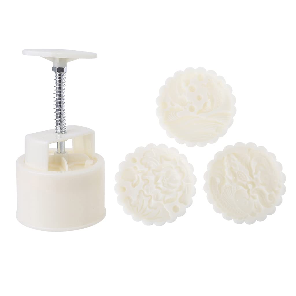 Buxuaaaa A Buxuaaa 3D Mold Set 150 / 200G Flowers Patterns Cake Mold Press Safe Cookie For Mid-Utumn Festival Press
