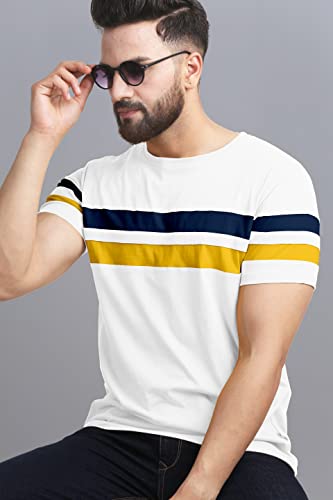 Image of AUSK T-Shirt for Mens Double Stripes on Chest