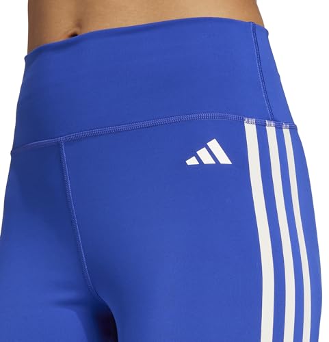 adidas Damen Training Essentials 3-Stripes High-Waisted Short Leggings, semi lucid blue, XS – Ansicht 4