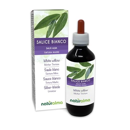 Silber-Weide (Salix alba) Rinde Alkoholfreier Urtinktur Naturalma - Flüssig-Extrakt Tropfen 200 ml - Nahrungsergänzungsmittel - Veganer
