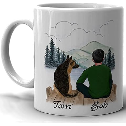 4GIFTSAKE Boy Dog Coffee Mug - White, Customisable Dog Dad Mug with Quote for Dog Parents & Animal Enthusiasts| Kitchen Décor & Gifting Cover