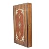 Backgammon Set Mosaic Design- Foldable Walnut Board - Classic Board Game - Size 20,5