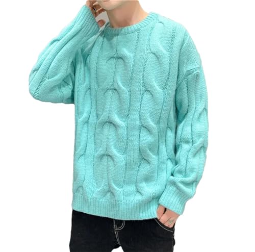 Pull homme col rond en tricot Harajuku contre le froid de l'hiver avec manches longues confortables