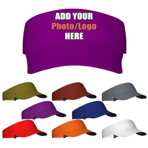 Personalized Visor Hat with Name Logo Photo, Custom Baseball Caps Unisex Sun Visor Hats with Adjustable, MediumPurple