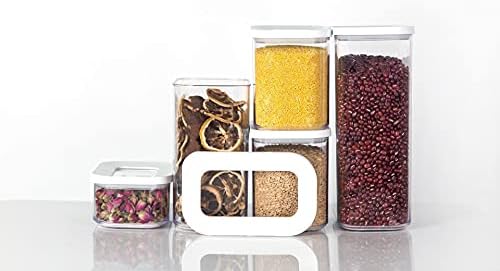 Cereal Containers Storage,Flour Sugar Storage Container,5 Food Containers with Lids Airtight for Kitchen Pantry Store Cookie,Snack,Nuts,Brown Sugar Keeper,Plastic Cereal Organizer Holder