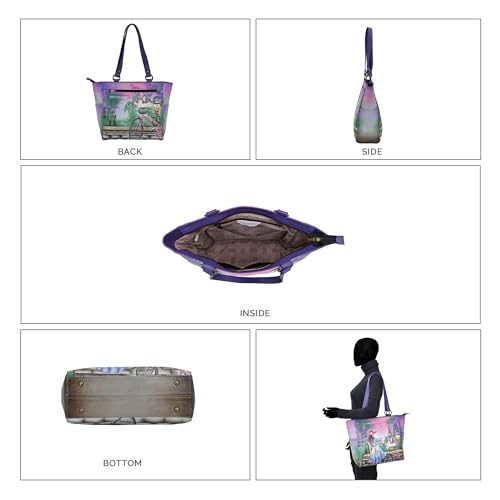 Image of Anna by Anuschka Women's Original Genuine Leather Hand-Painted Large Shoulder Tote - Leather Handbag for Women