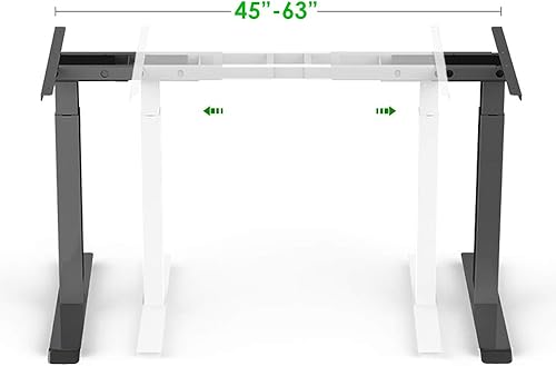 Miniatura 4 de Marco de escritorio eléctrico ajustable de doble motor, con puerto de carga USB, soporta 220 libras, 47 pulgadas de altura y ajustes preestablecidos
