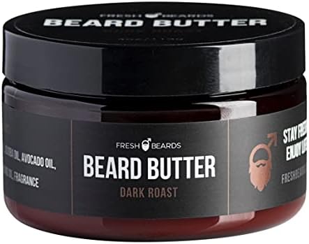 Fresh Beards Dark Roast Beard Butter - Fresh Brew Coffee Bean and Sweet Cream Fragrance - Scented Mens Beard and Mustache Conditioner - Soothing Anti-Itch Moisturizer for Healthy Beard Growth
