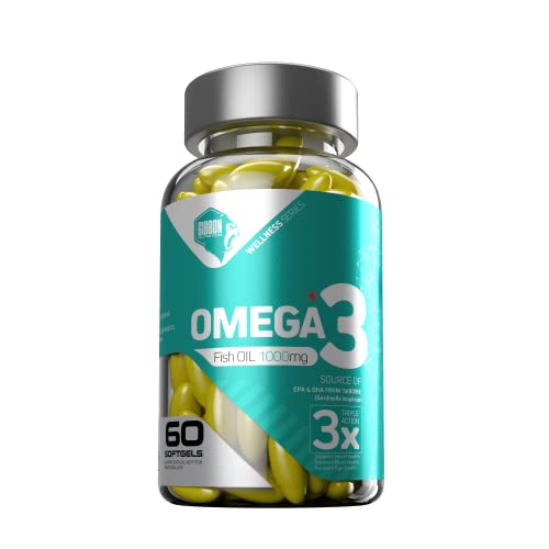 Image of Gibbon Omega 3 Capsules Support Heart, Brain & Eye Health High Source of EPA and DHA From Sardine 60 Soft Gels With Triple 3x Action.