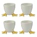 Cordon Bleu White Porcelain Egg Cups with Yellow Chicken Feet - Set of 4