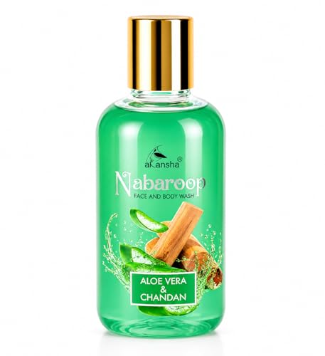 Image of AKANSHA Nabaroop Men's & Women's Ayurvedic Natural Face and Body Wash- 200ml (Aloevera and Chandan)