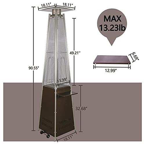 FOOWIN Patio Propane Heater Outdoor Patio Heater 48,000 BTU Pyramid