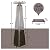 Pyramid Patio Heater - 48,000 BTU Propane Outdoor Heater with Glass Tube, Wheels, Gold Hammered Bronze Finish