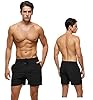 YuKaiChen Men's Swim Shorts Swimming Trunks ‌Board Shorts Water Repellent‌ Quick Dry Surfing Beach Shorts with Zipper Pockets and Mesh Lining Size 34 Black #1
