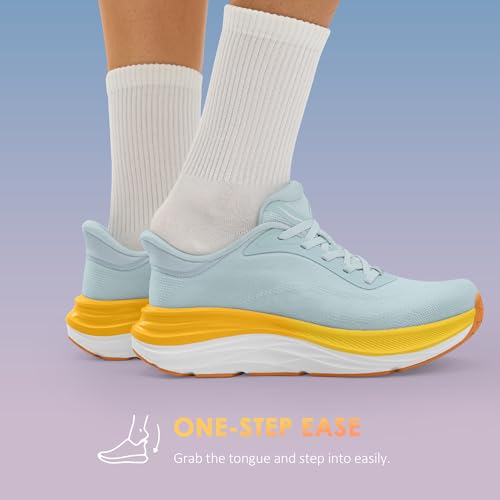 Vilanva Women's Walking Shoes Cushion Running Tennis Shoes Non-Slip Comfortable Workout Gym Sports Athletic Fashion Sneakers Light Blue - image 4