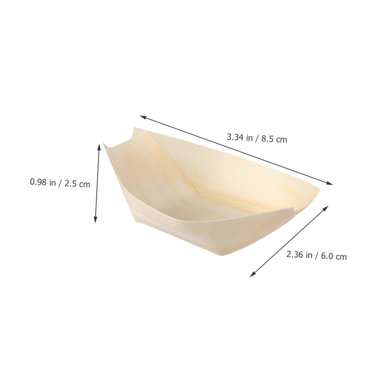 DECHOUS 300pcs Sushi Kayak Sushi Boat Plates Sushi Tray Sushi Container Mini Sushi Boat Fruit Bowl Sushi Serving Dish Appetizer Boat Sushi Boat Serving Tray Sushi Dish Fast Food Pine Wood