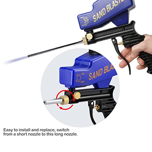 Le Lematec Sandblaster Long Nozzle Attachment, Sandblasting Nozzle Tip For Portable Sandblaster, Sandblasting Accessory For Spot Blasting #TOP6