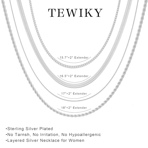 Image of Tewiky Layered Necklaces for Women 14k Gold Plated Chain Necklace Set