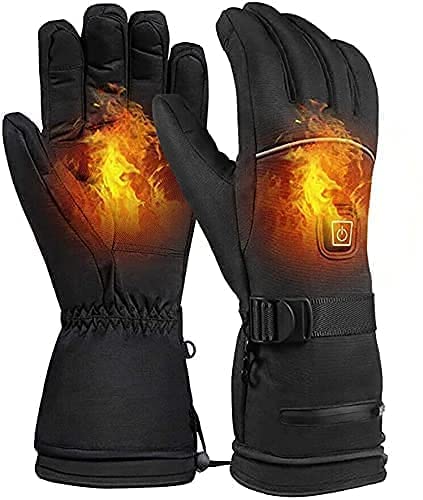 Gants chauffants batterie rechargeable étanches pour ski et randonnée hivernale thermique noir