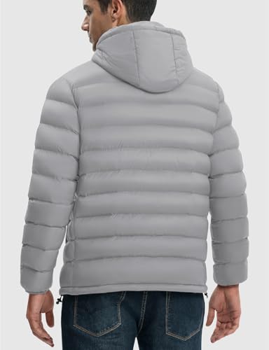 Image of Rdruko Men's Puffer Jacket with Detachable Hood Lightweight | Water Resistant, Insulated, Winter Puffy Coat, 4 Pockets